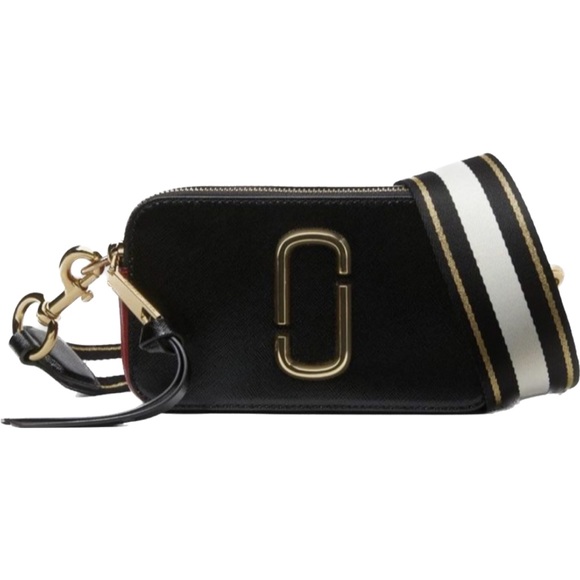 Marc Jacobs The Snapshot Leather Bag Red Black - Picture 4 of 12